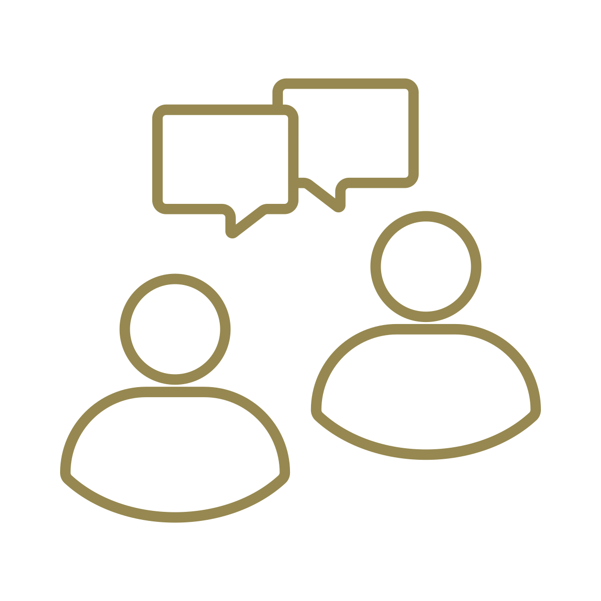 Deux personnes dialoguent