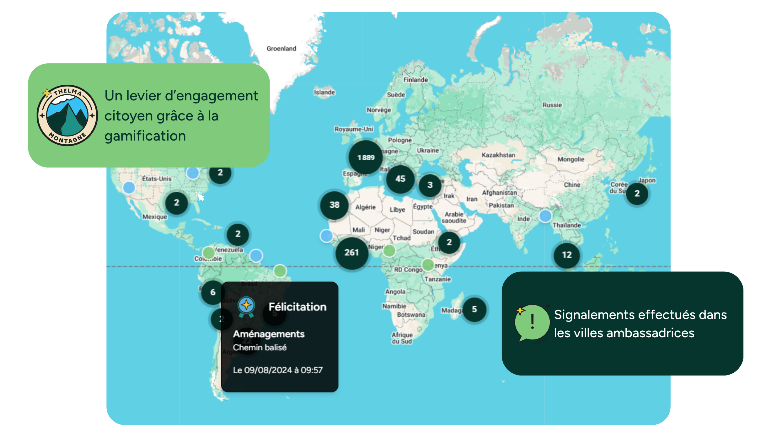 Map des signalement thelma